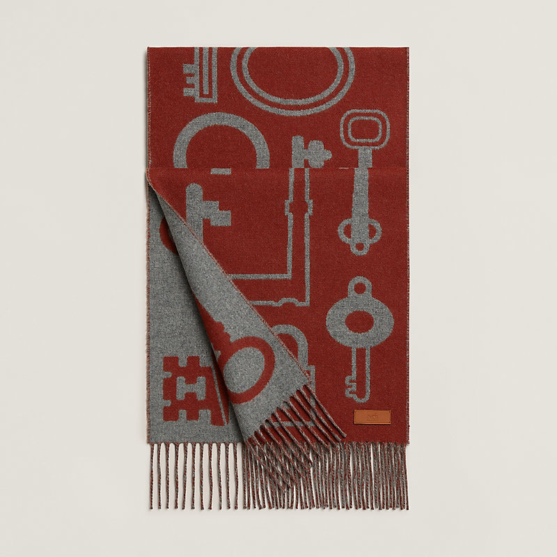 HERMES エルメス 新品マフラーカシミヤマフラー カザック・キーコレクション カシミヤマフラー-《カザック・